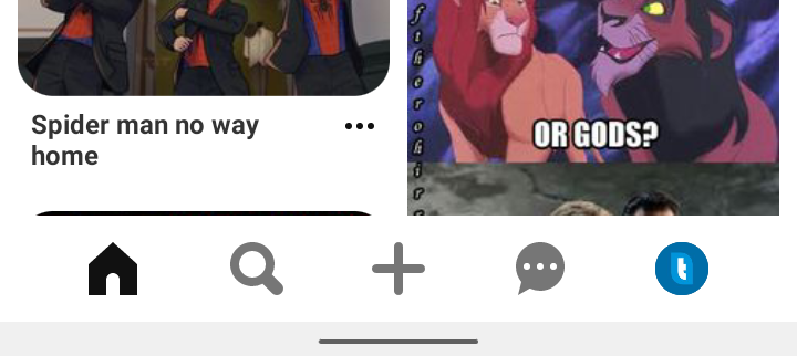 Tap on profile — Pinterest dark mode