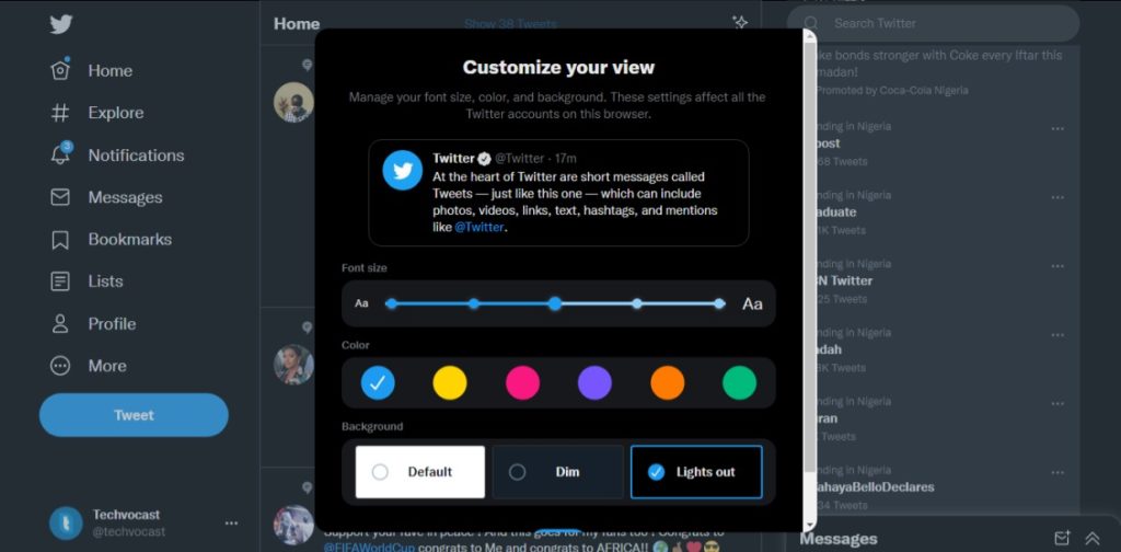 Dark mode for Twitter - Light out
