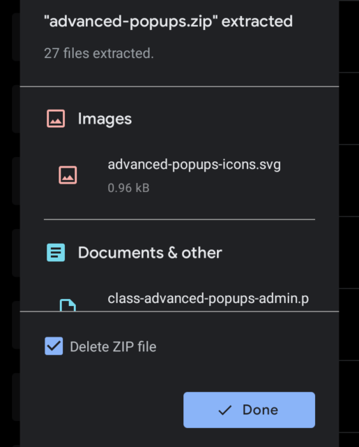 Extracting files of Files app