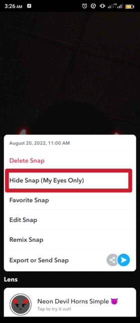 How To Hide Snaps On Snapchat Memories