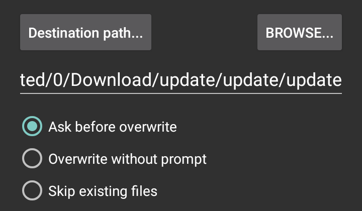 Extract files from Android with RAR app