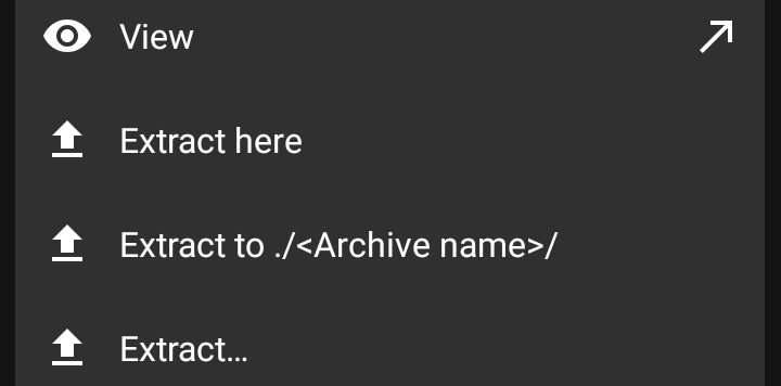 UnZip files on With ZArchiver