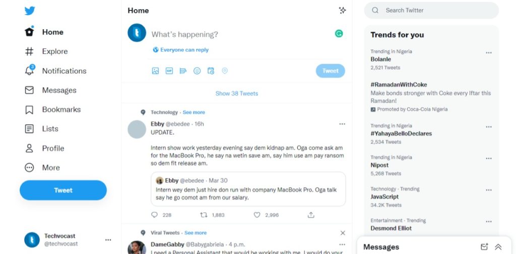 Turn on Twitter dark mode - Home